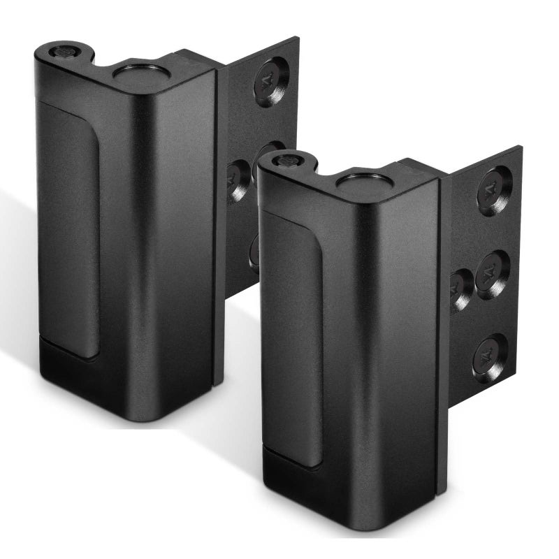 GreaTalent 2Pack Home Security Door Reinforcement Lock Childproof, Add High Security to Home Prevent Unauthorized Entry, Aluminum Construction Finish Black - Image 1